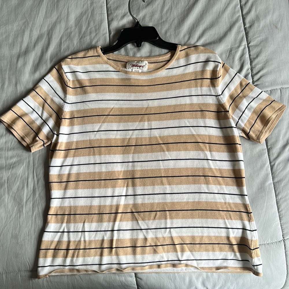 Beige Striped Tee